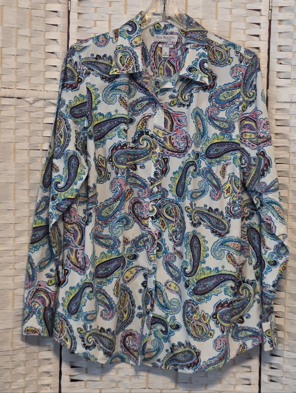 Kim Rogers Curvy Multicolor Paisley Button-Up 1X